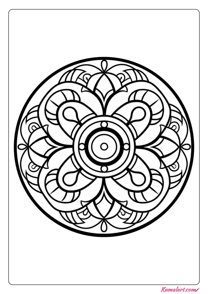 Empowering Therapeutic Mandala Coloring Page (Printable A4 Page)