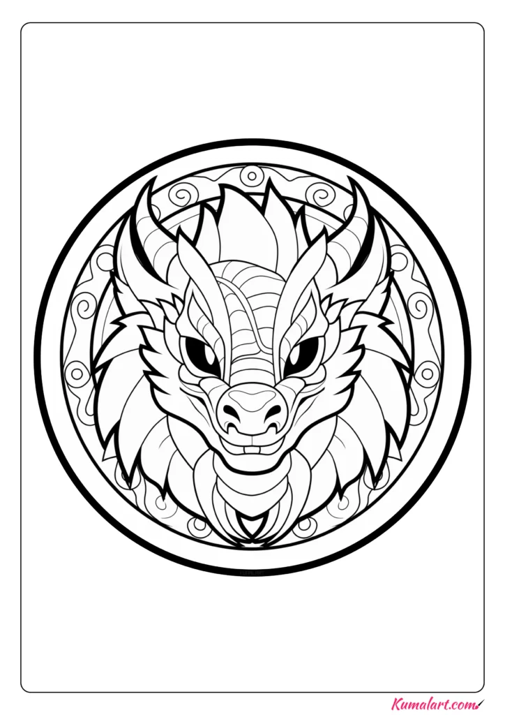 Logan The Dragon Coloring Page (Printable A4 Page)