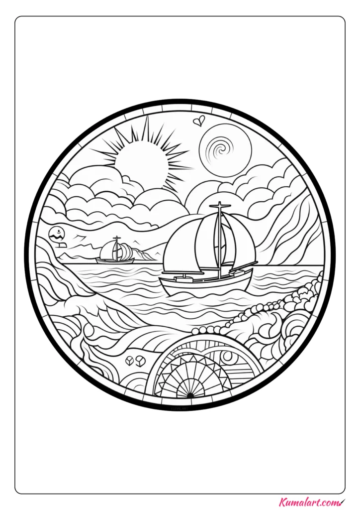 Magical Summer Coloring Page (Printable A4 Page)