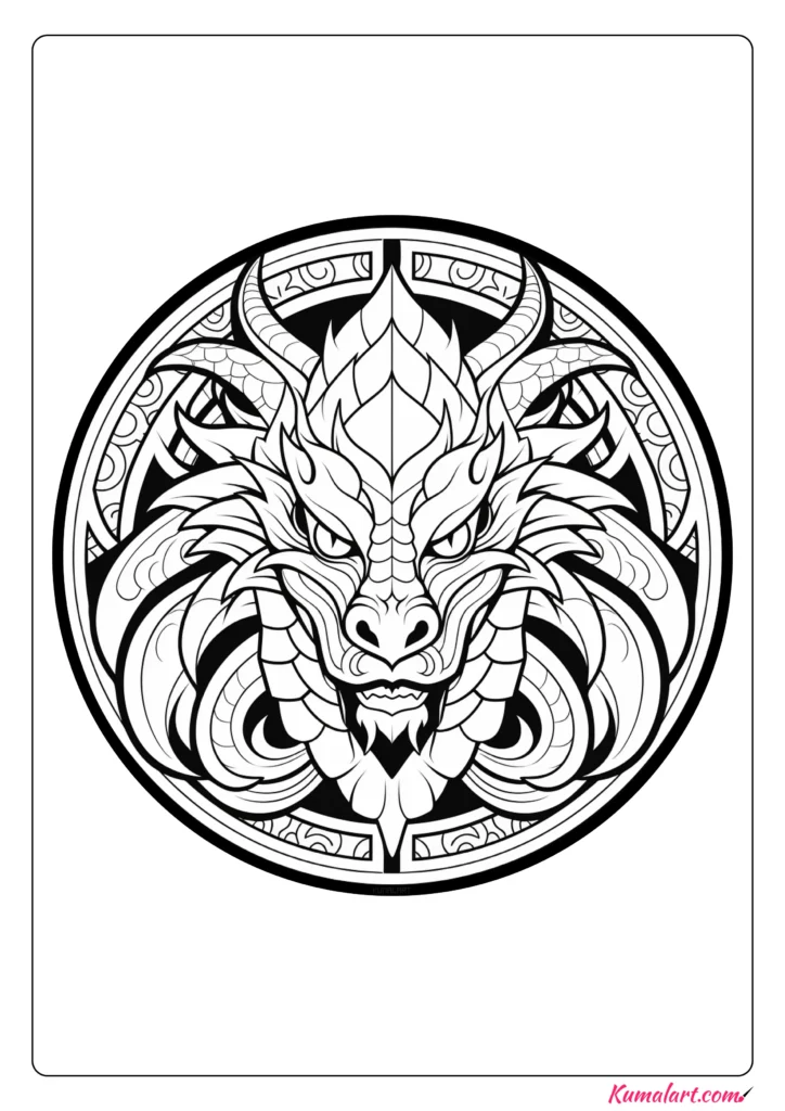 Max The Dragon Coloring Page (Printable A4 Page)